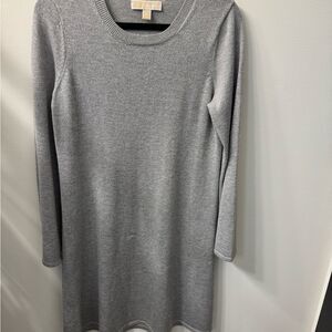 Michael Kors Silver Long Sleeve Crew Neck Sweater Dress